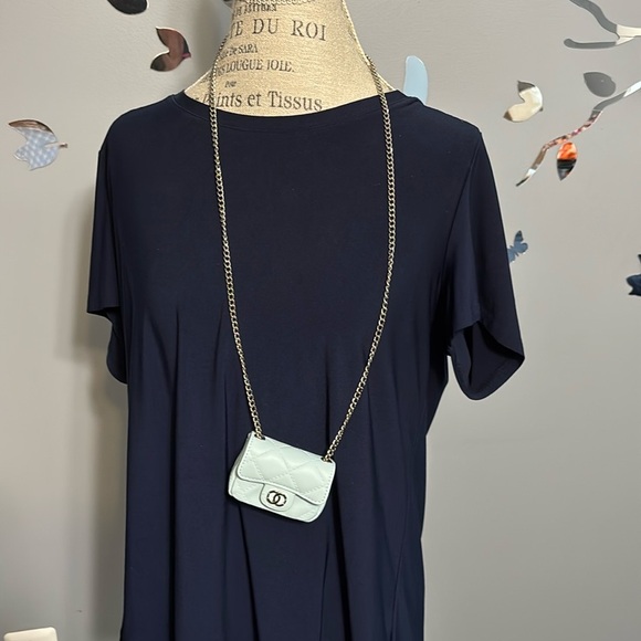 CHAN3L INSPIRED Mini Baby Blue Miniature Handbag Keychain - Picture 2 of 5